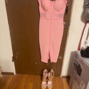 Pink dress with shoes